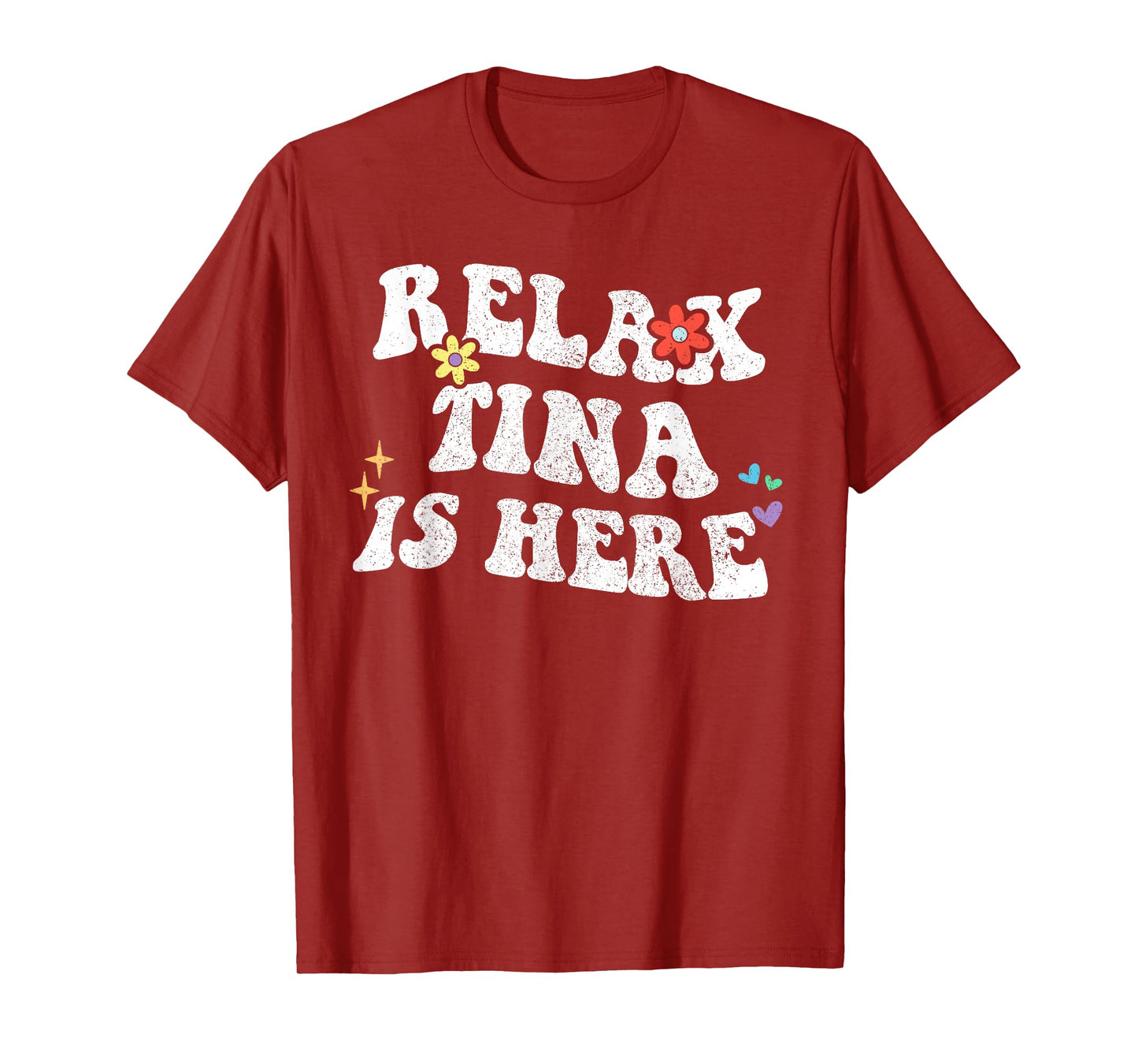 Personalized First Name outfit For Women TINA Is Here Funny Mother's Day Name T-Shirt - Black, Small