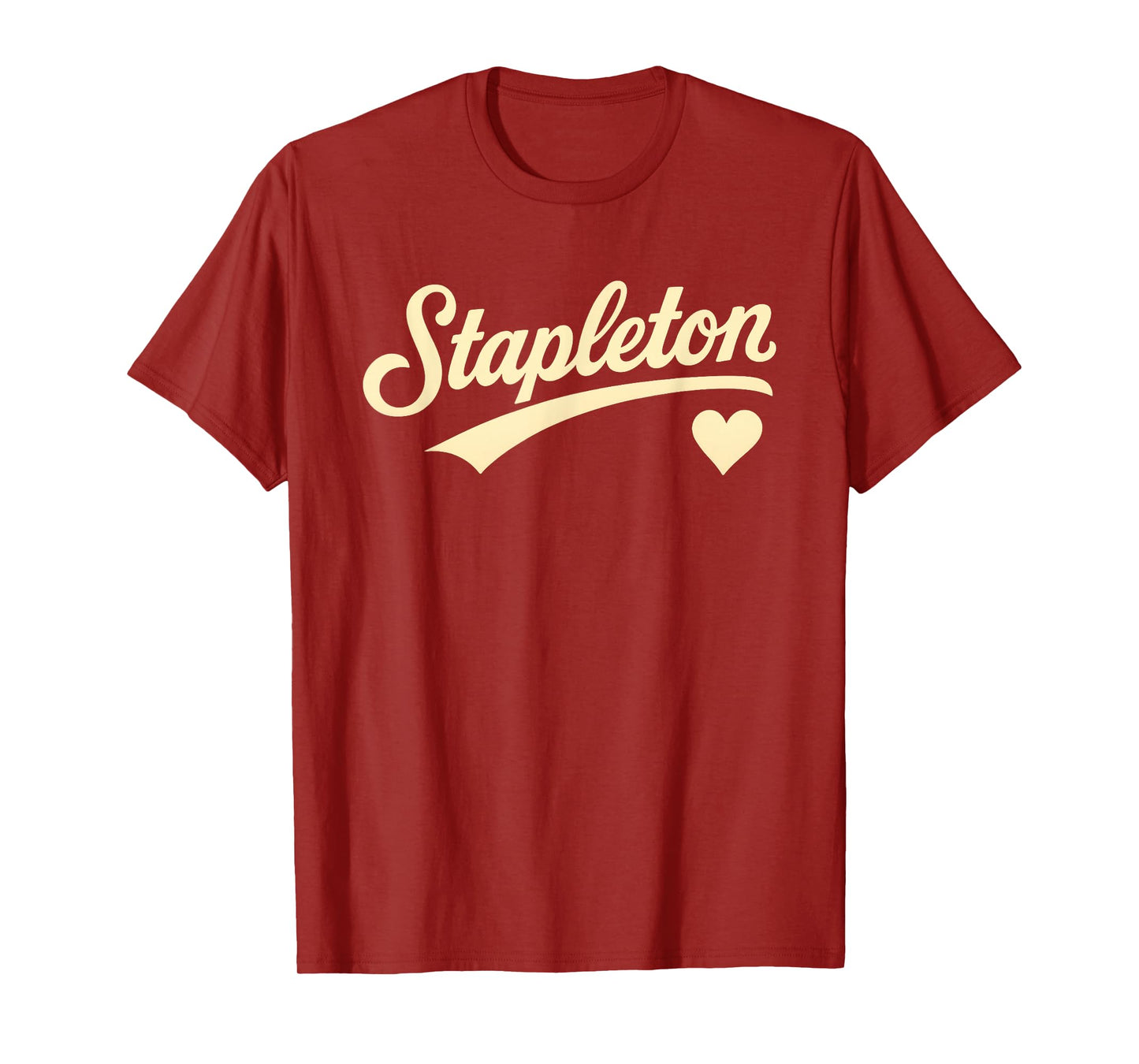 Stapleton Family Name Retro Heart Style Western Graphic T-Shirt
