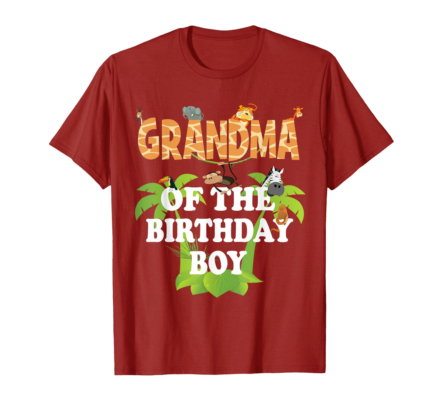 Grandma Of The Birthday Boy Zoo Theme Animal Party T-Shirt