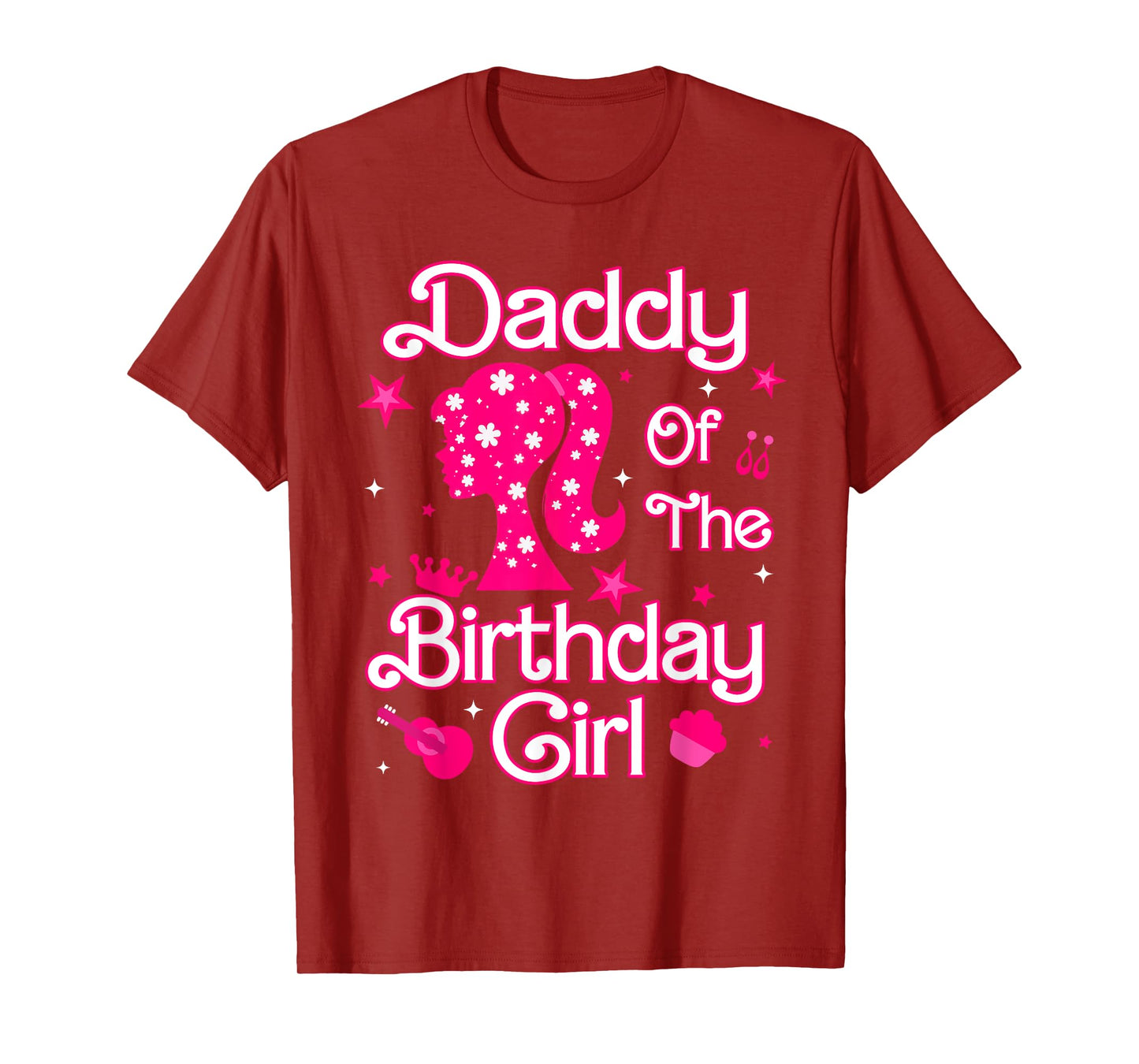 Daddy of The Birthday Girl Family Matching Pink Theme T-Shirt