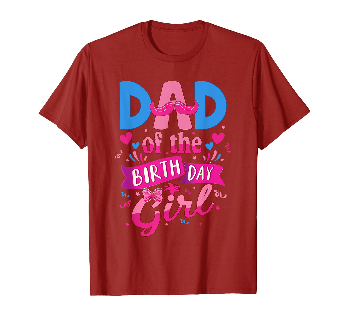 Dad Of The Birthday Girl Troll Family Party Decorations T-Shirt