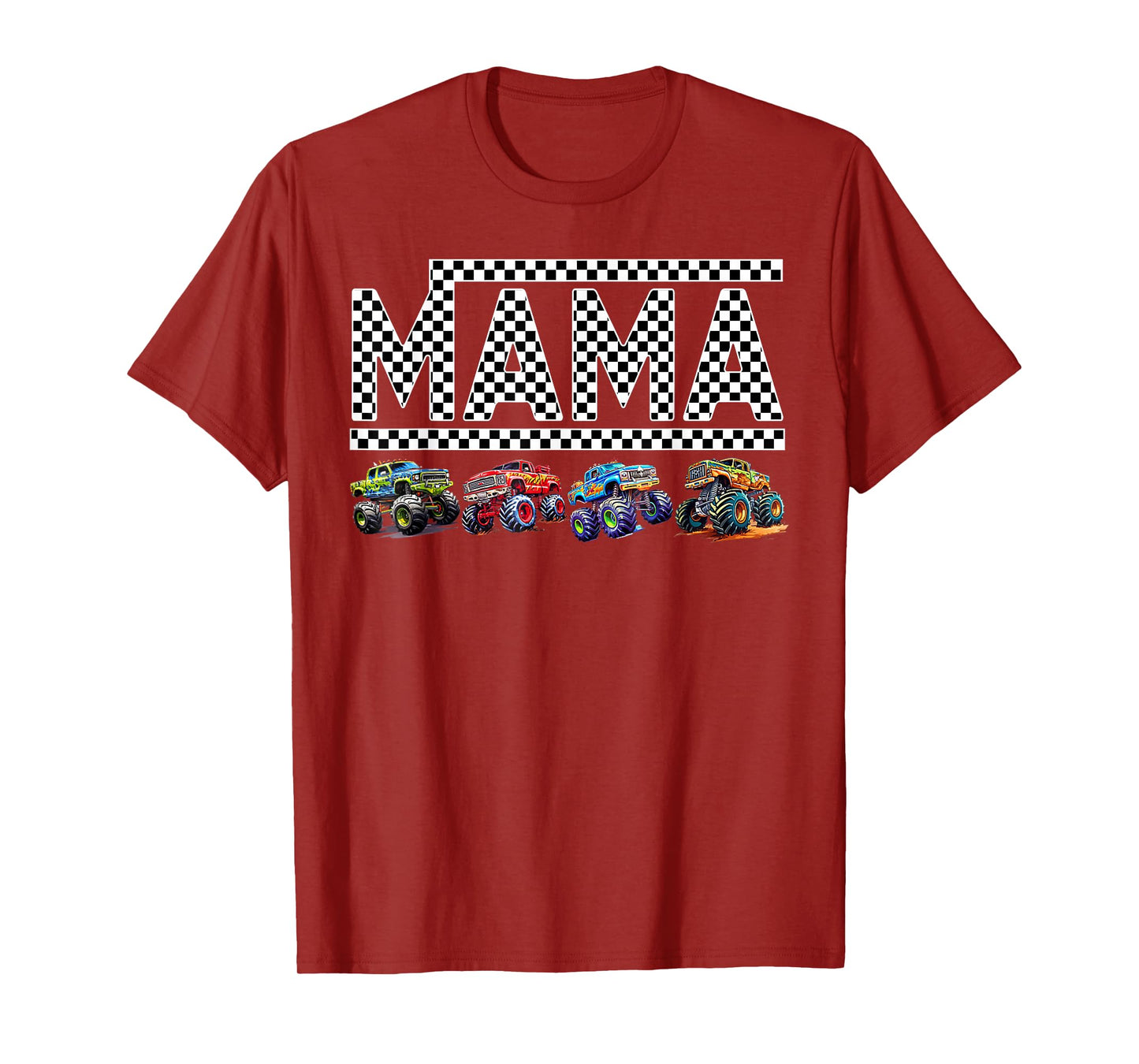 Mama Retro Monster Truck Family Crew Birthday Matching Party T-Shirt