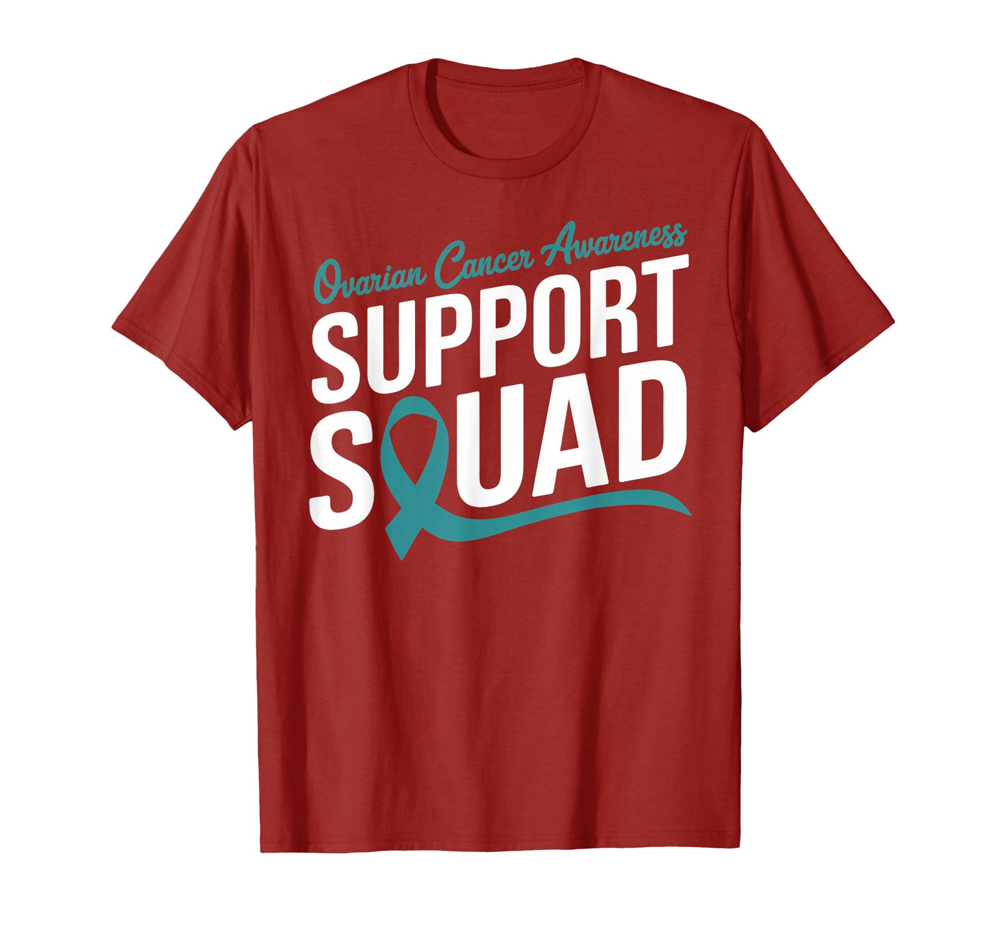 Teal Ribbon Support Squad for Ovarian cancer Awareness T-Shirt