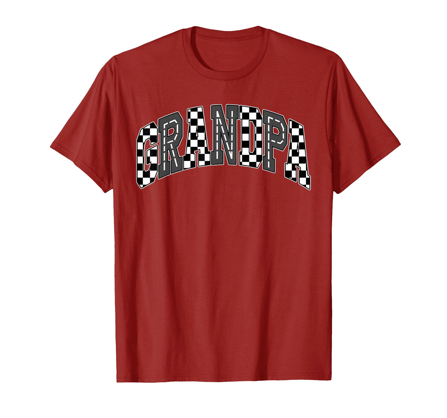 Grandpa Racing Race Car Checkered Family Birthday Matching T-Shirt