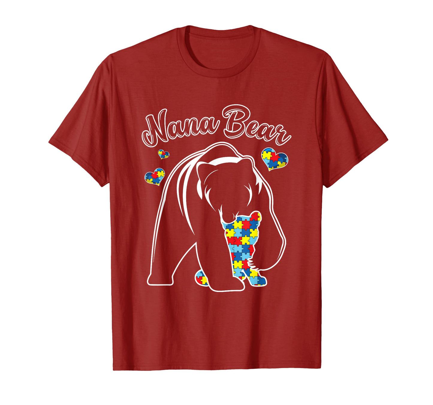 Cute Nana Bear Autism Awareness Autistic Family Lover T-Shirt
