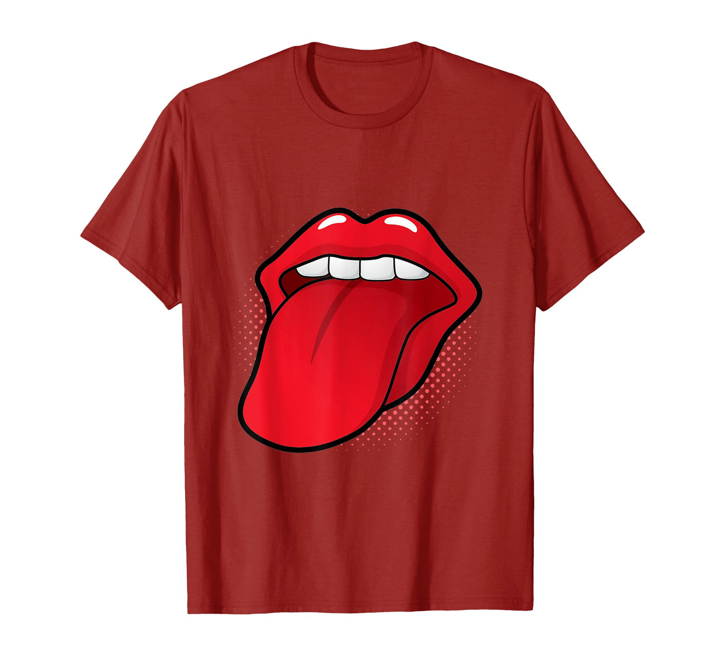 Tongue Out Red Lips Kissing Mouth Lipstick Kissing Lick T-Shirt