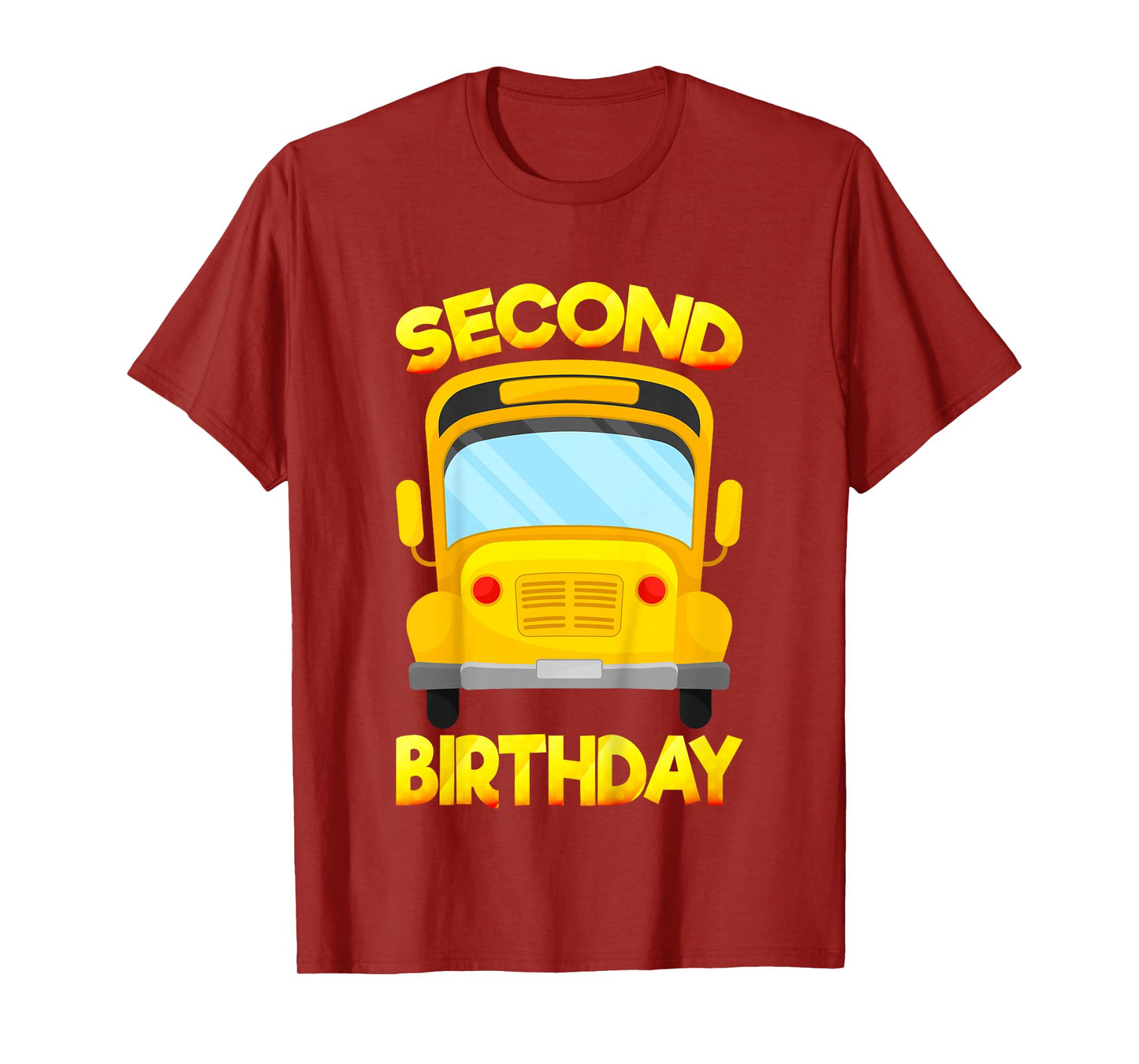Kids 2 Years Old Kids 2nd Birthday Second School Bus Birthday T-Shirt