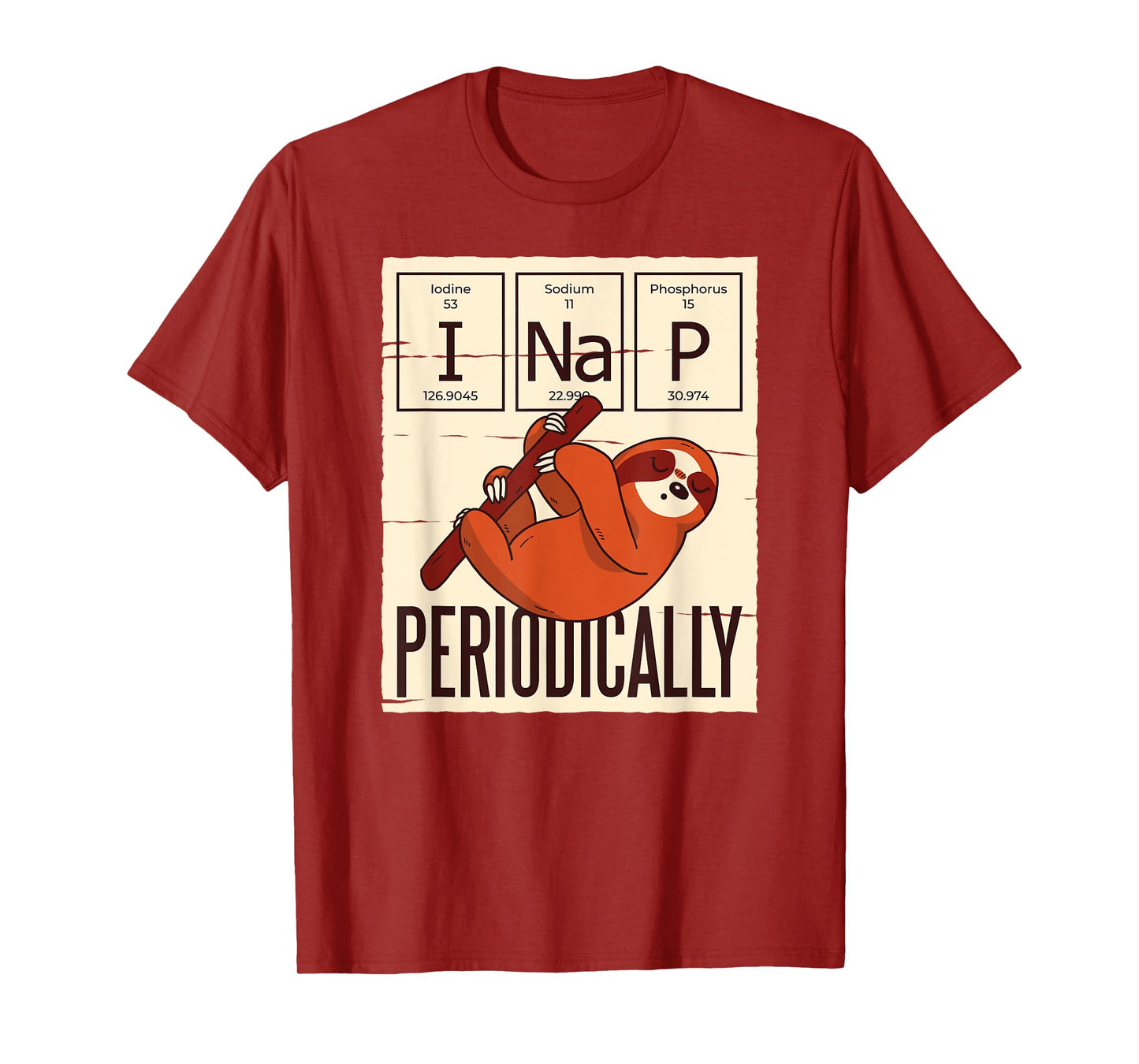 Funny Science Sloth Pajama for Sloth Lovers and Nerds T-Shirt