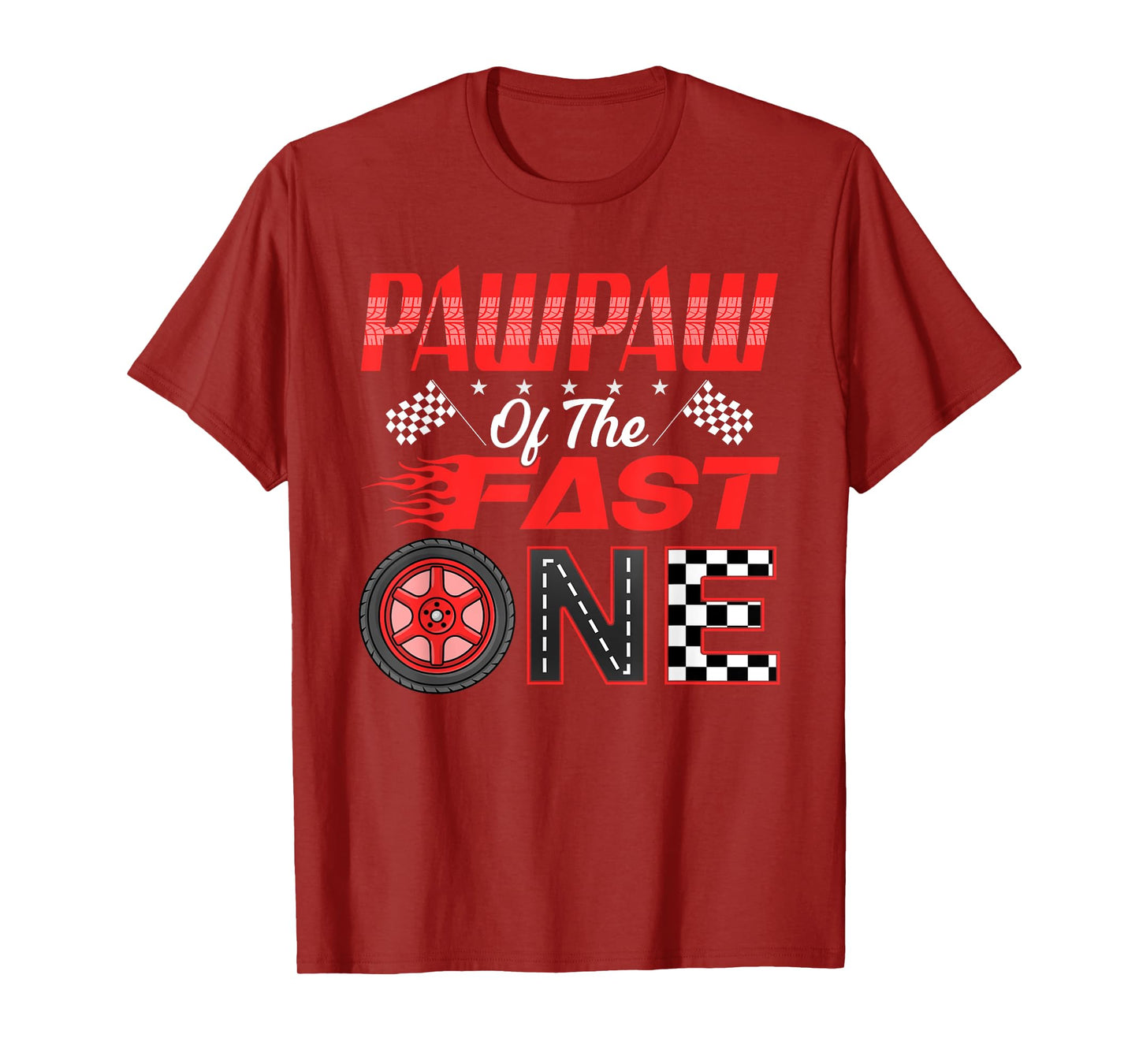 Pawpaw of The Fast One First Birthday Racing Car Family T-Shirt