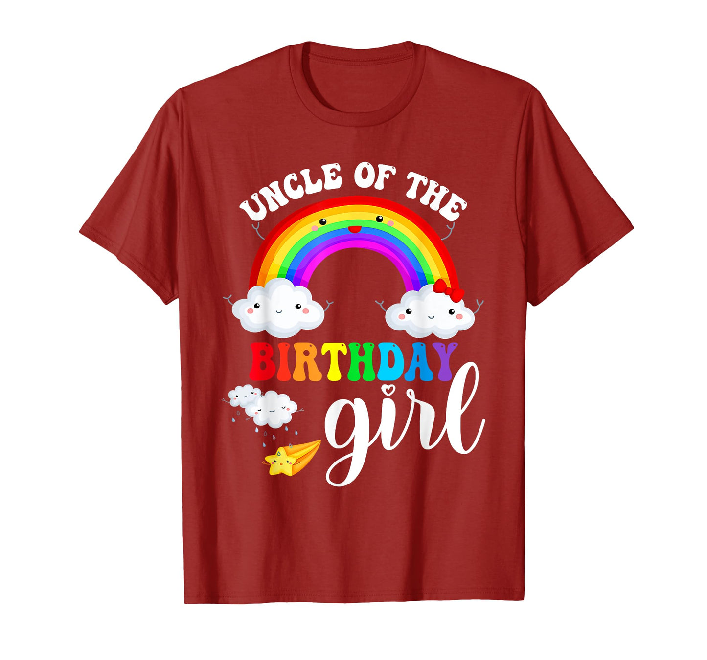 Uncle of The Birthday Girl Rainbow B-Day Matching Family T-Shirt