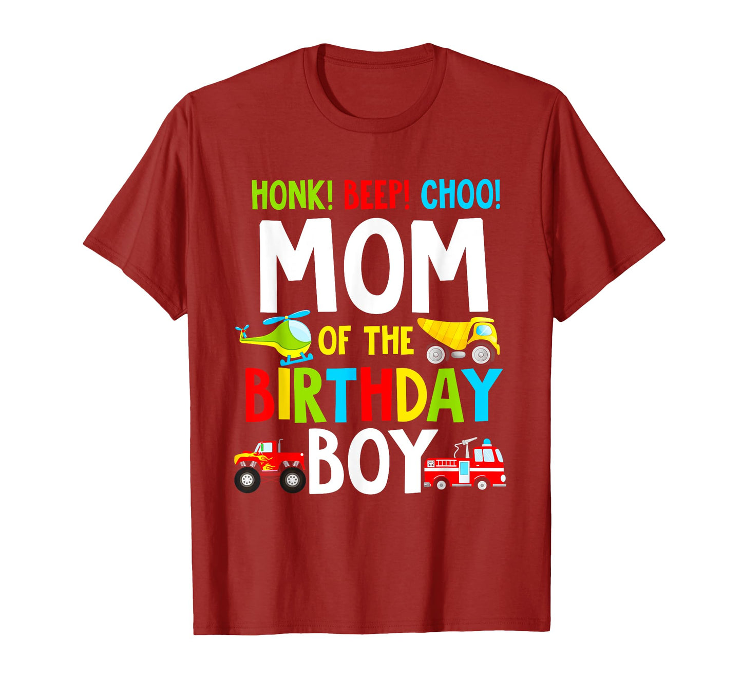 Mom Of The Birthday Boy Shirt Transportation Trucks 2nd T-Shirt