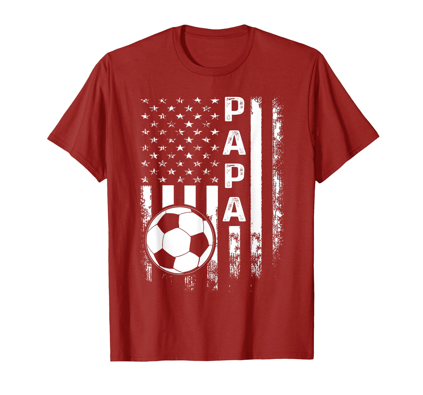 Soccer Papa American Flag Vintage Christmas Xmas Women Kids Men T-Shirt