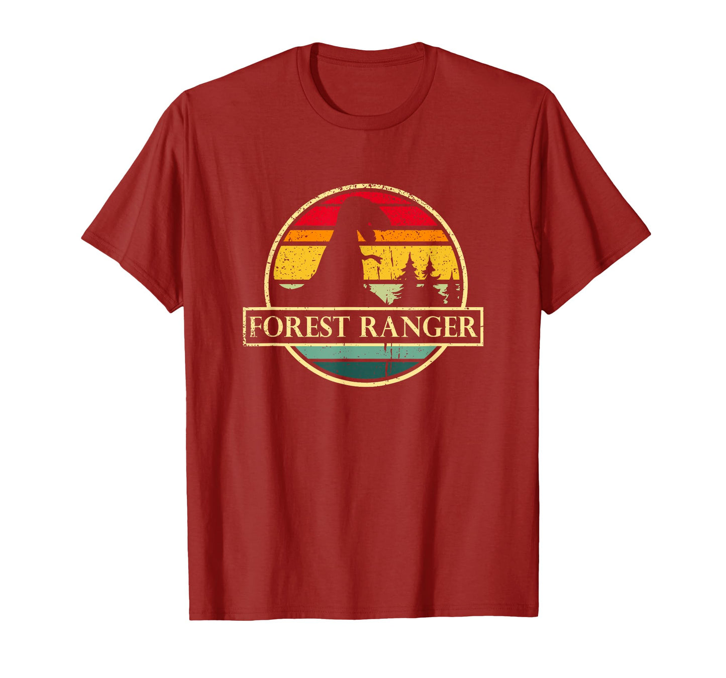 Retro Forest Ranger Dinosaur Vintage Forester Nature Camping T-Shirt
