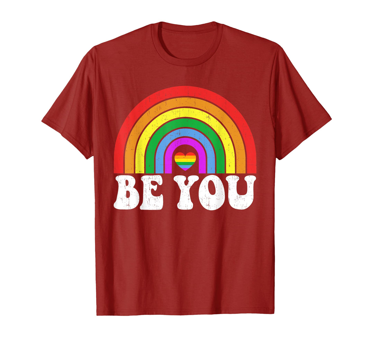 Gay Pride LGBTQ Ally Retro Rainbow LGBT Support Men Women T-Shirt
