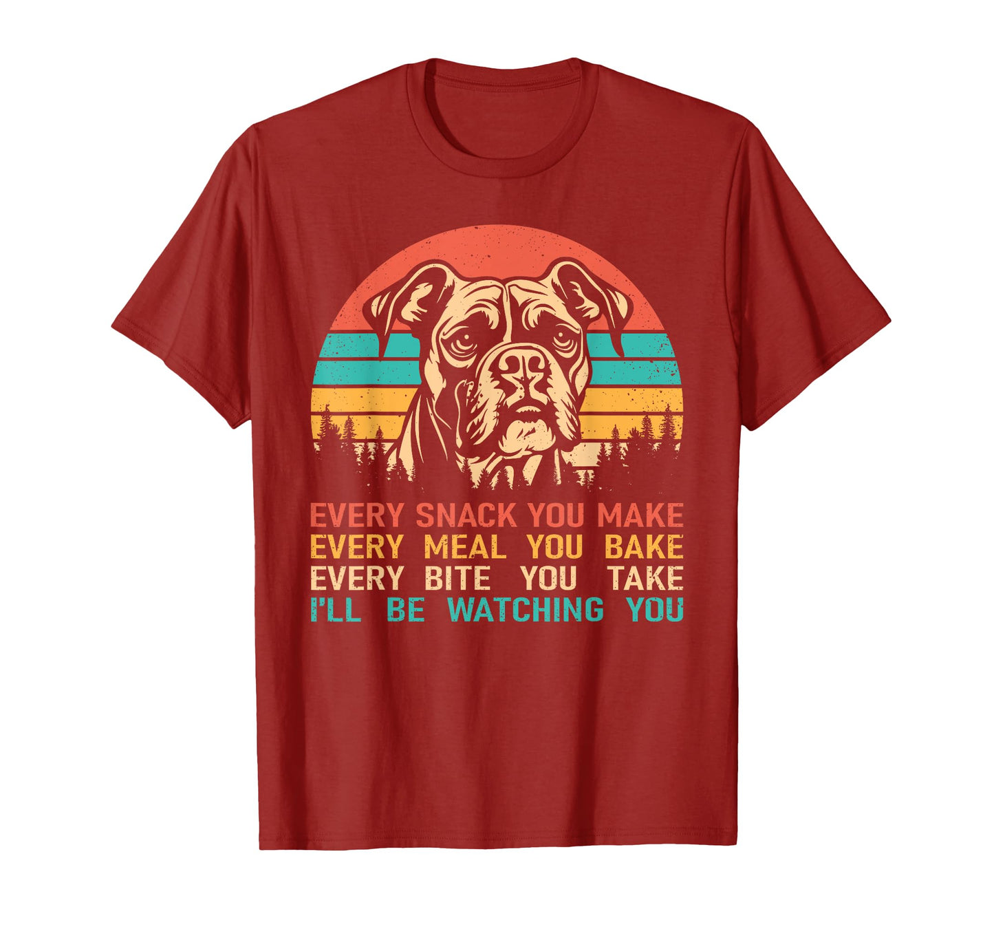 Retro Vintage Boxer Dog Every Snack You Make T-Shirt