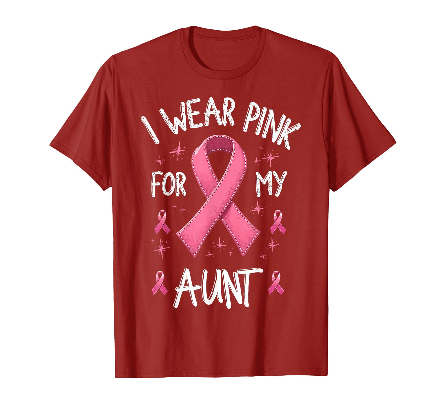 I Wear Pink for My Aunt Cancer Awareness Support T-Shirt