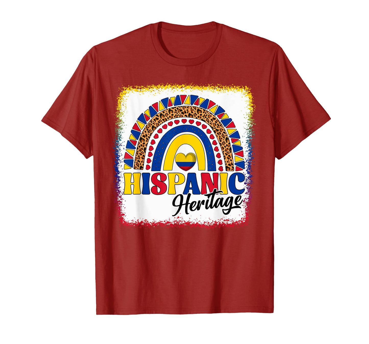 Colombia Hispanic Heritage Month Colombian Flag Boho Rainbow T-Shirt