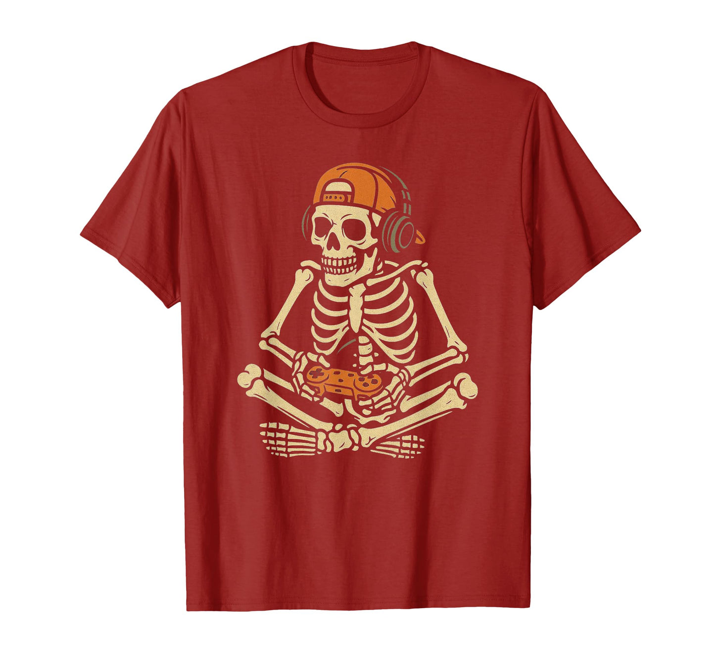 Funny Halloween Skeleton Gamer Video Gaming Boys Men Kids T-Shirt