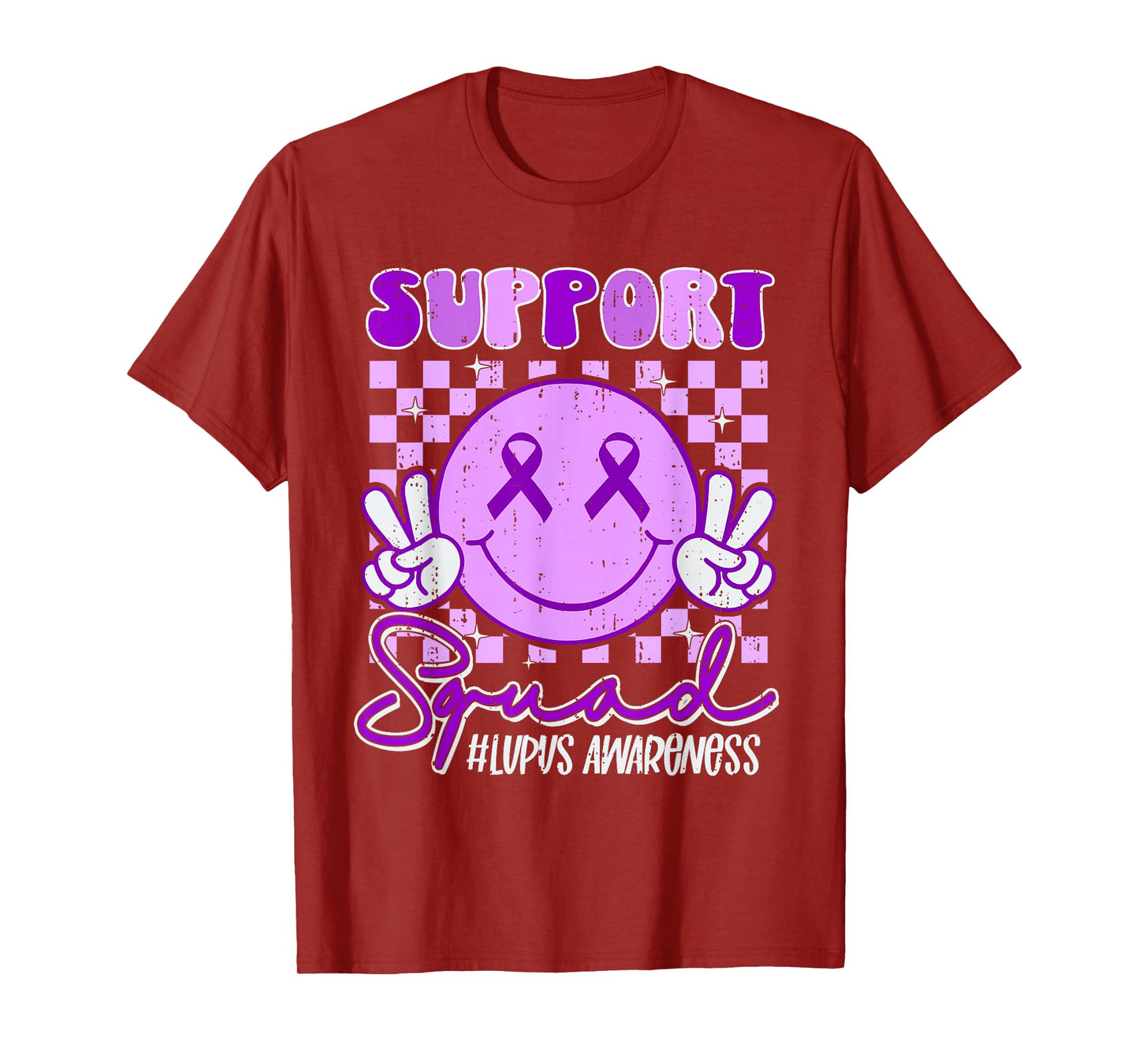 Support Squad Lupus Awareness Warrior Fighter Purple Ribbon T-Shirt