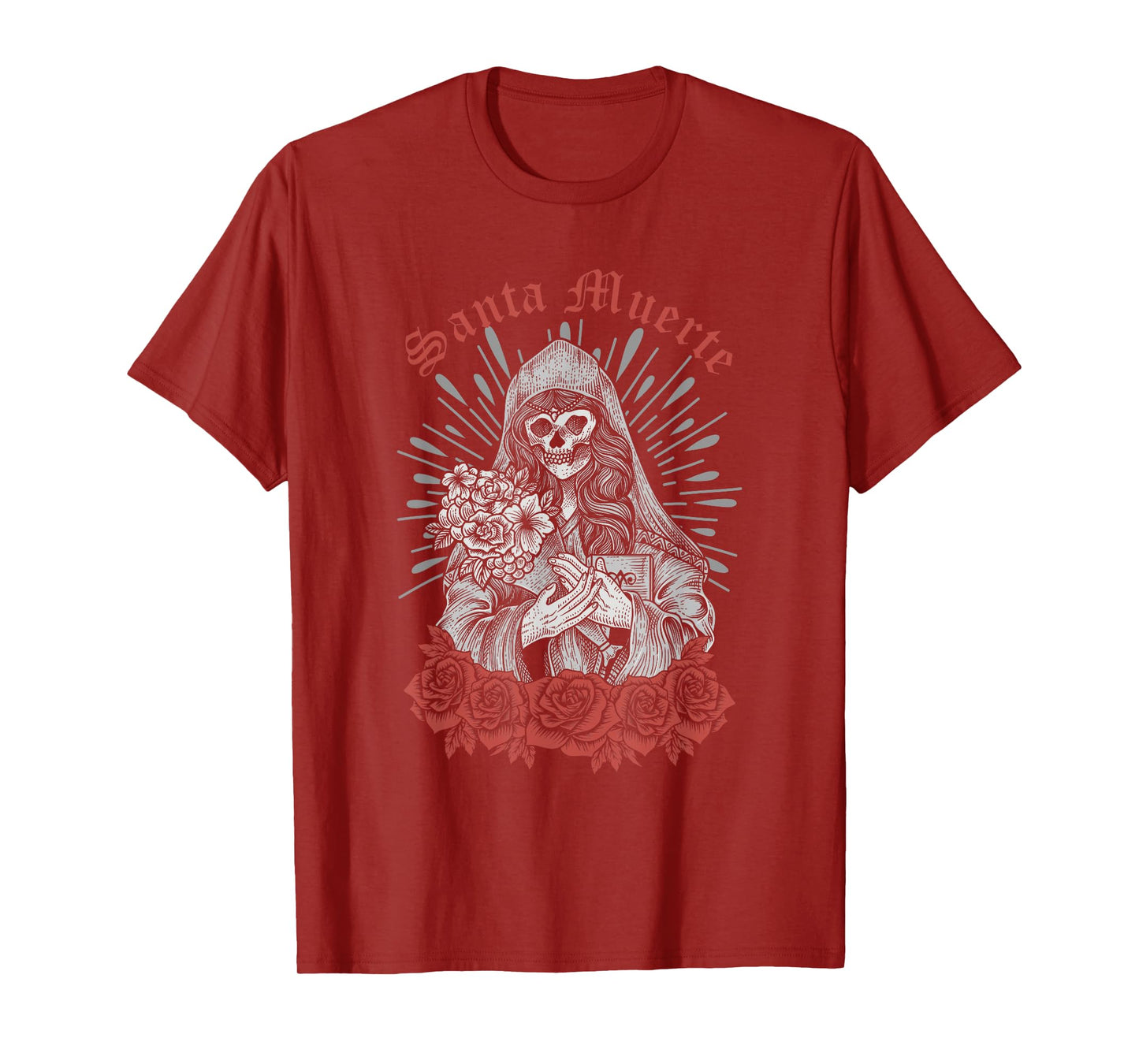 Santa Muerte Mexican Female Deity Dead Sugar Skull Satanic T-Shirt