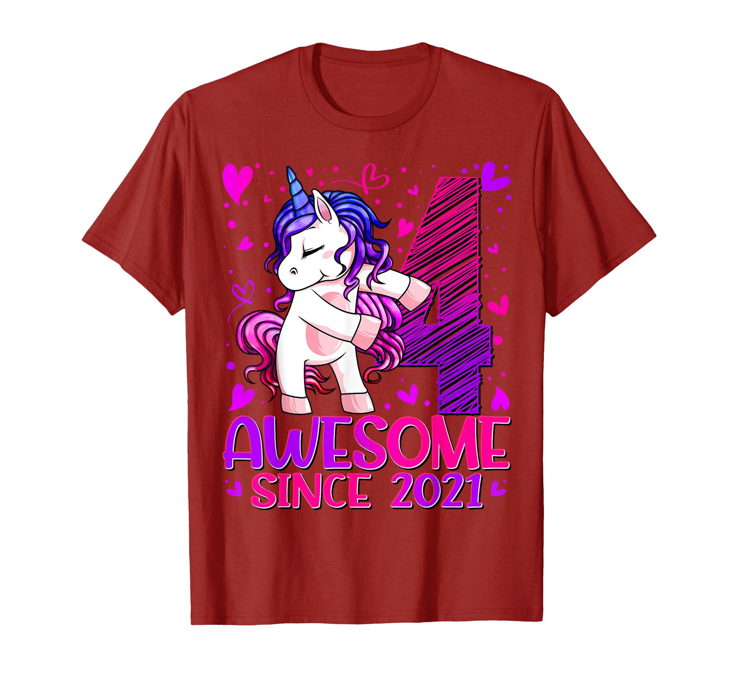 4 Year Old Unicorn Gifts For Girls 4th Birthday Girl Party T-Shirt