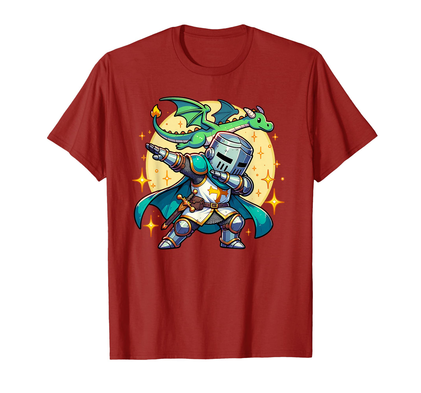 Dabbing Medieval Knight Dragon Funny Renaissance Ren Faire T-Shirt