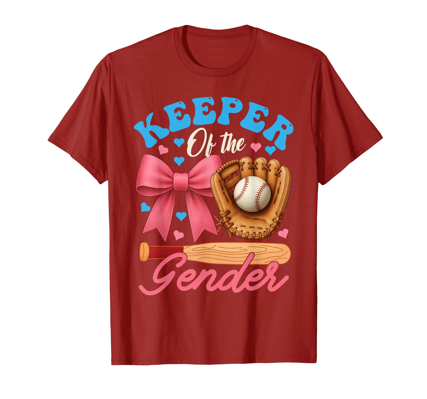 Baseball or Bows Keeper Of The Gender reveal women men Party T-Shirt