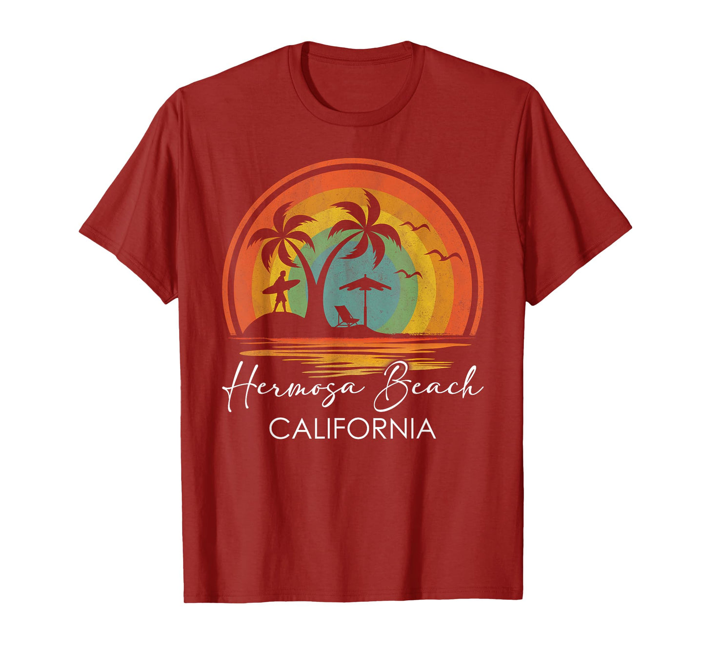 Hermosa Beach California Summer Vacation Tropical Sunset T-Shirt