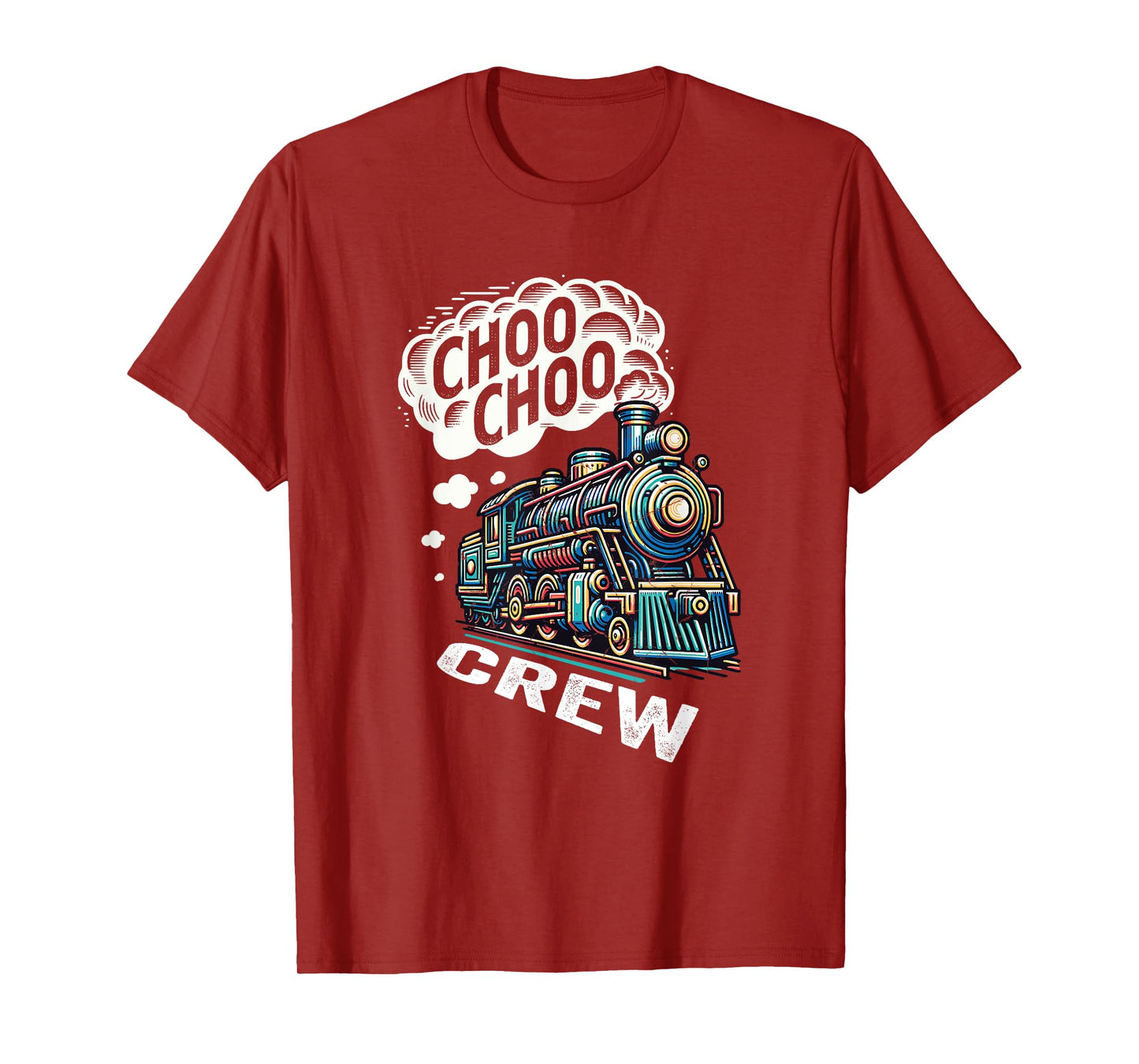 Choo Choo Crew Vintage Railroad Train Locomotive Kids T-Shirt