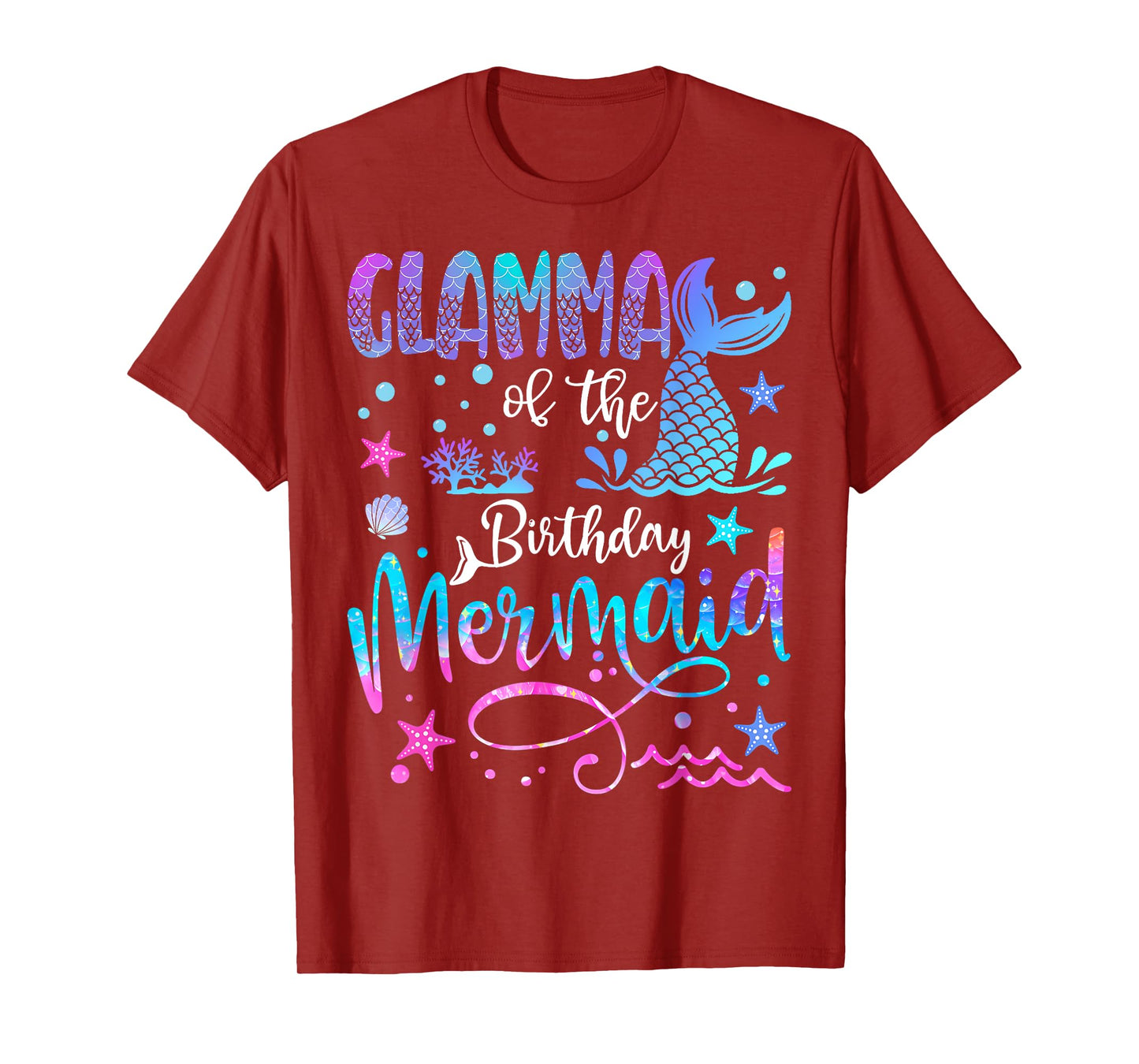 Glamma of The Birthday Mermaid Matching 1St Birthday Girl T-Shirt