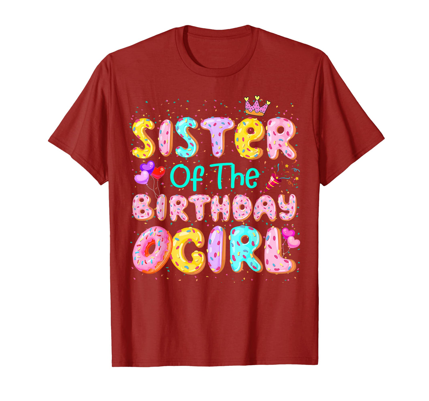 Sister Of The Birthday Girl Sweet Donut Matching Family Bday T-Shirt