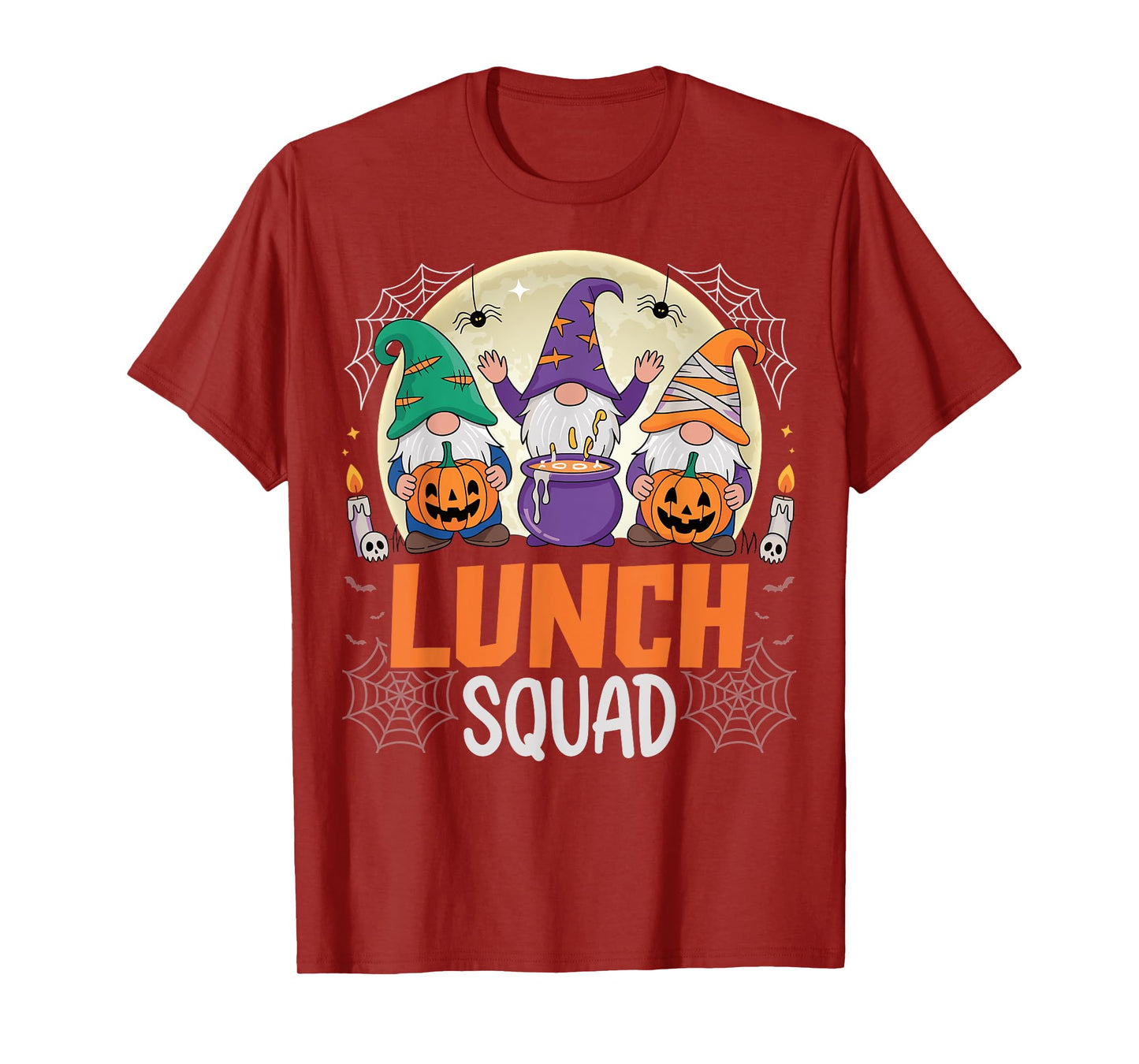 Cafeteria Worker Spooky Halloween Lunch Squad Gnome T-Shirt