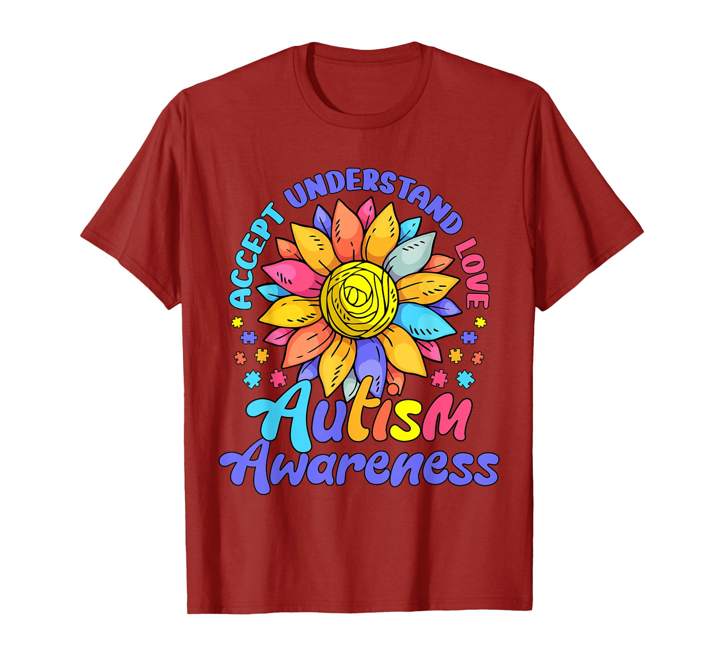 Autism Awareness Shirt Men Women kids Autism Sunflower T-Shirt