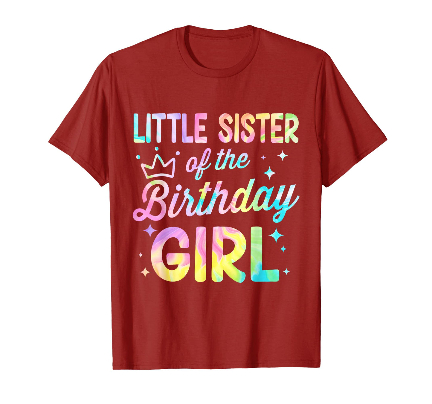 Little Sister Of The Birthday Girl Tie Dye Girl Bday Party T-Shirt