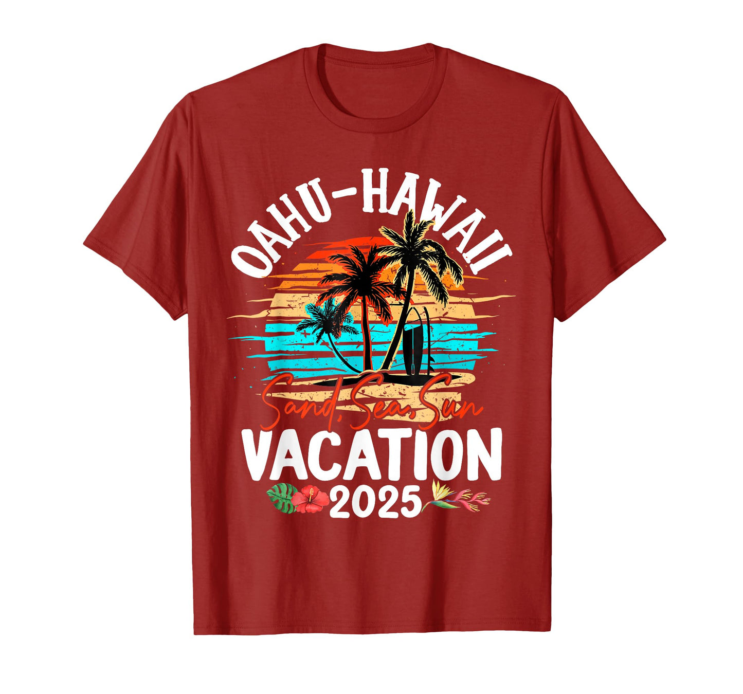 Oahu Hawaii Vacation 2025 Souvenir Matching Family Group T-Shirt