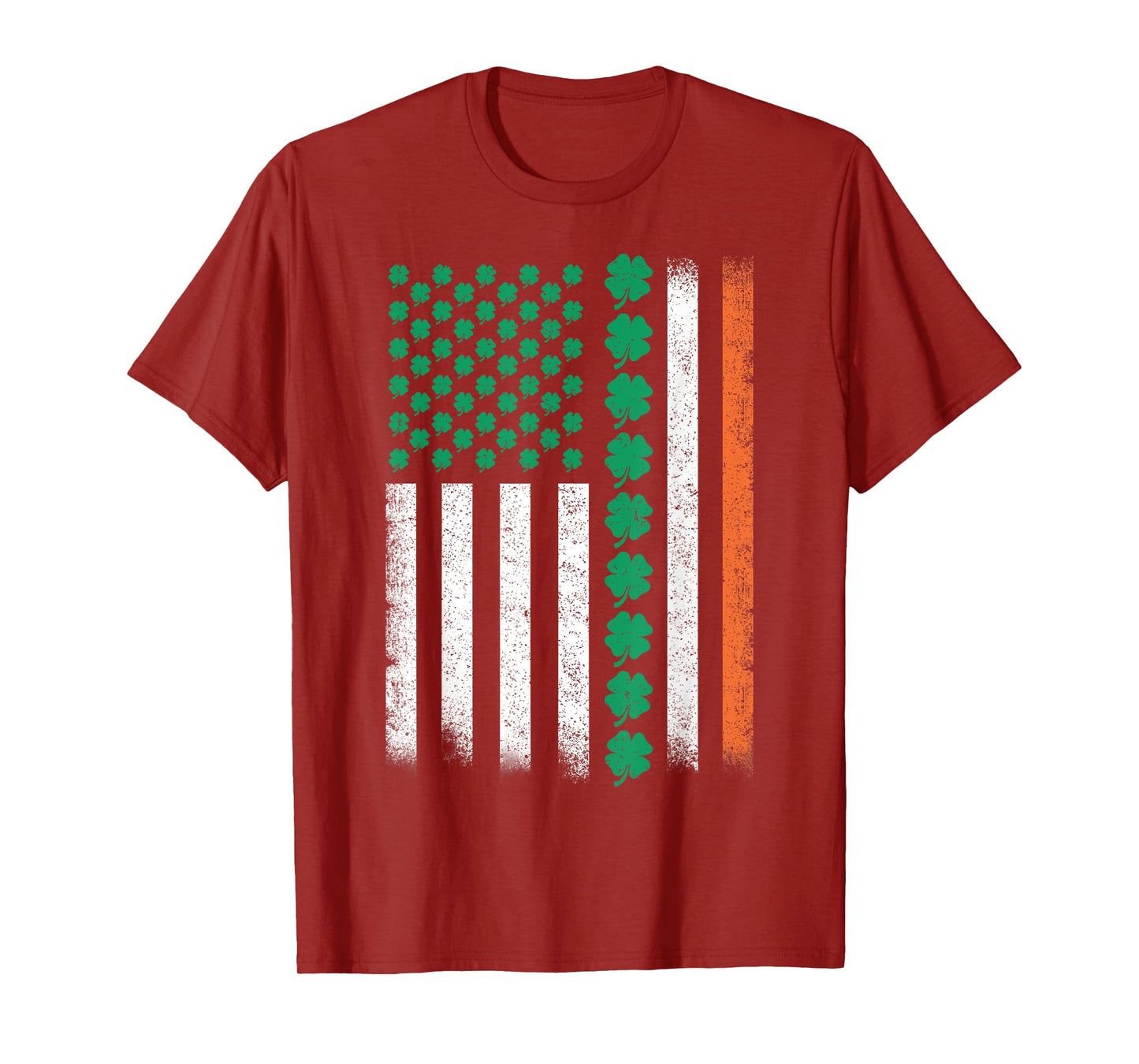 American Flag St Patricks Day Vintage Irish Lucky Shamrock T-Shirt