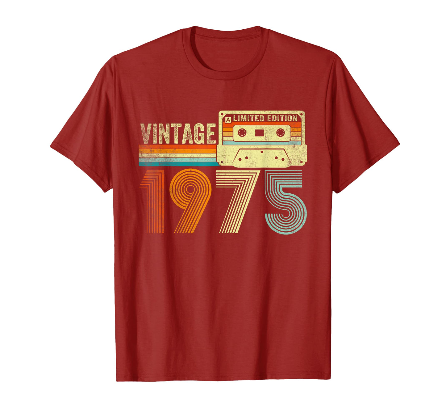 Vintage 1975 Cassette Tape 50th Birthday Gifts 50 Years Old T-Shirt