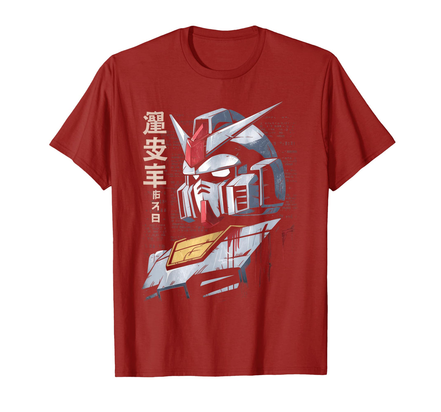 Mecha Tshirt Japanese Mecha Robot Head Anime Art Ukiyo-E T-Shirt