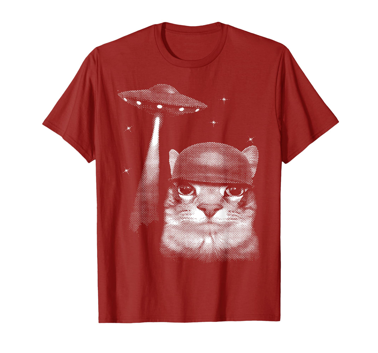 Cat Selfie with Alien UFO Funny Cat Gifts for Men Women Kid T-Shirt
