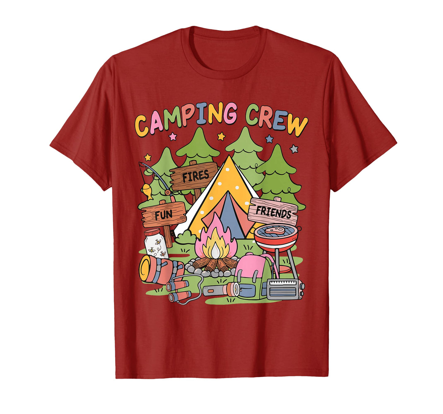 Camping Crew Family Matching Group Friends Men Women Kids T-Shirt