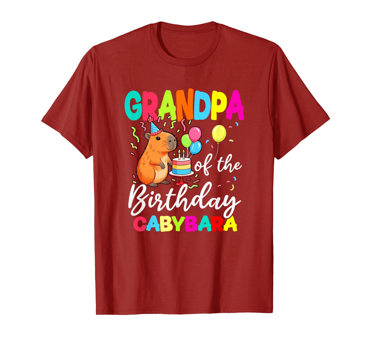 Grandpa of The Birthday Capybara Girl Bday Party Family T-Shirt