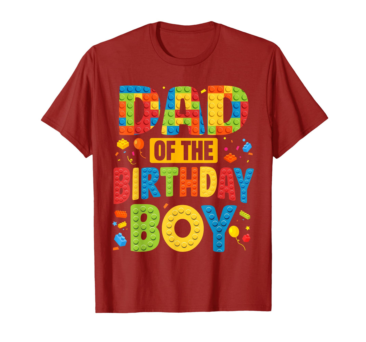 Dad Of The Birthday Boy Shirt Building Block Birthday Party T-Shirt
