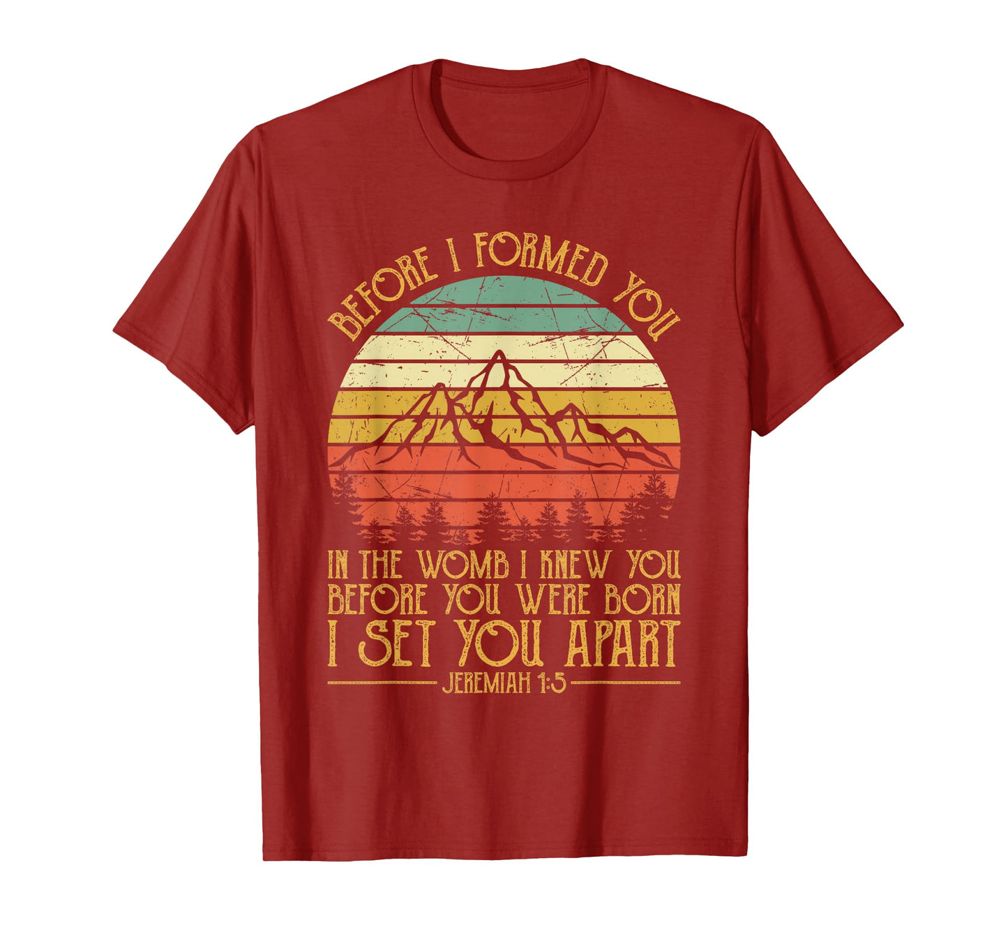 Religious Bible Verse Jeremiah 1:5 Pro Life Tshirt Christian T-Shirt