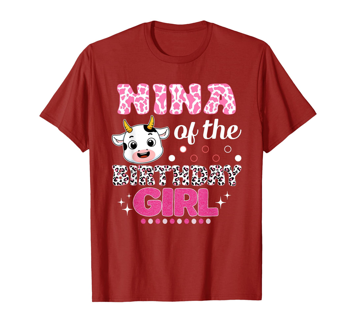 Nina of The Birthday Girl Cow Farm Family 1St Birthday T-Shirt