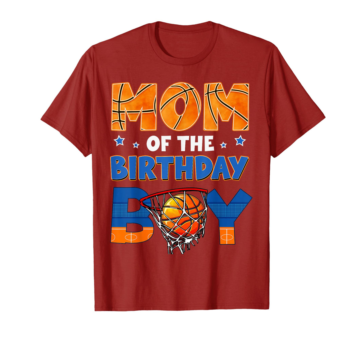 Mom Of The Birthday Boy Basketball Baller Bday Family Party T-Shirt