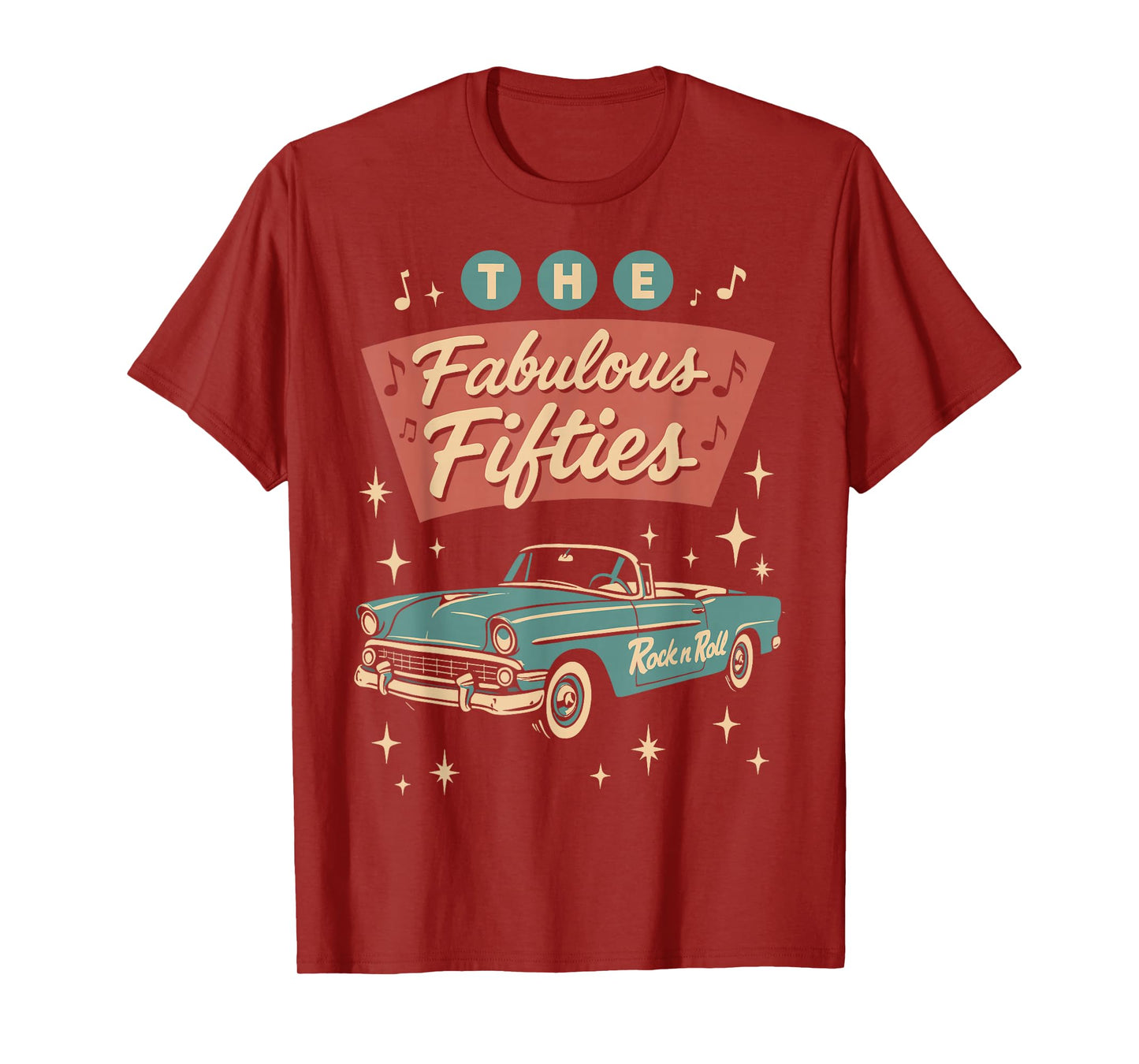 The Fifties 1950s Car Music Checkerboard Rockabilly Sock Hop T-Shirt