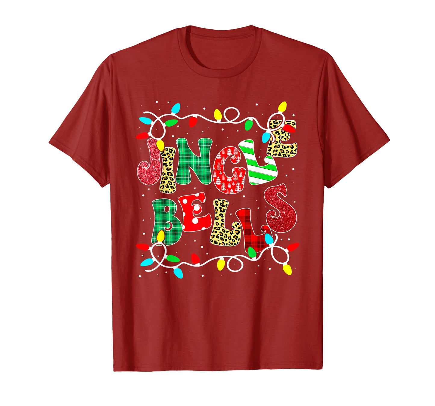 Christmas Red Plaid Jingle Bells Christmas Family Pajama T-Shirt