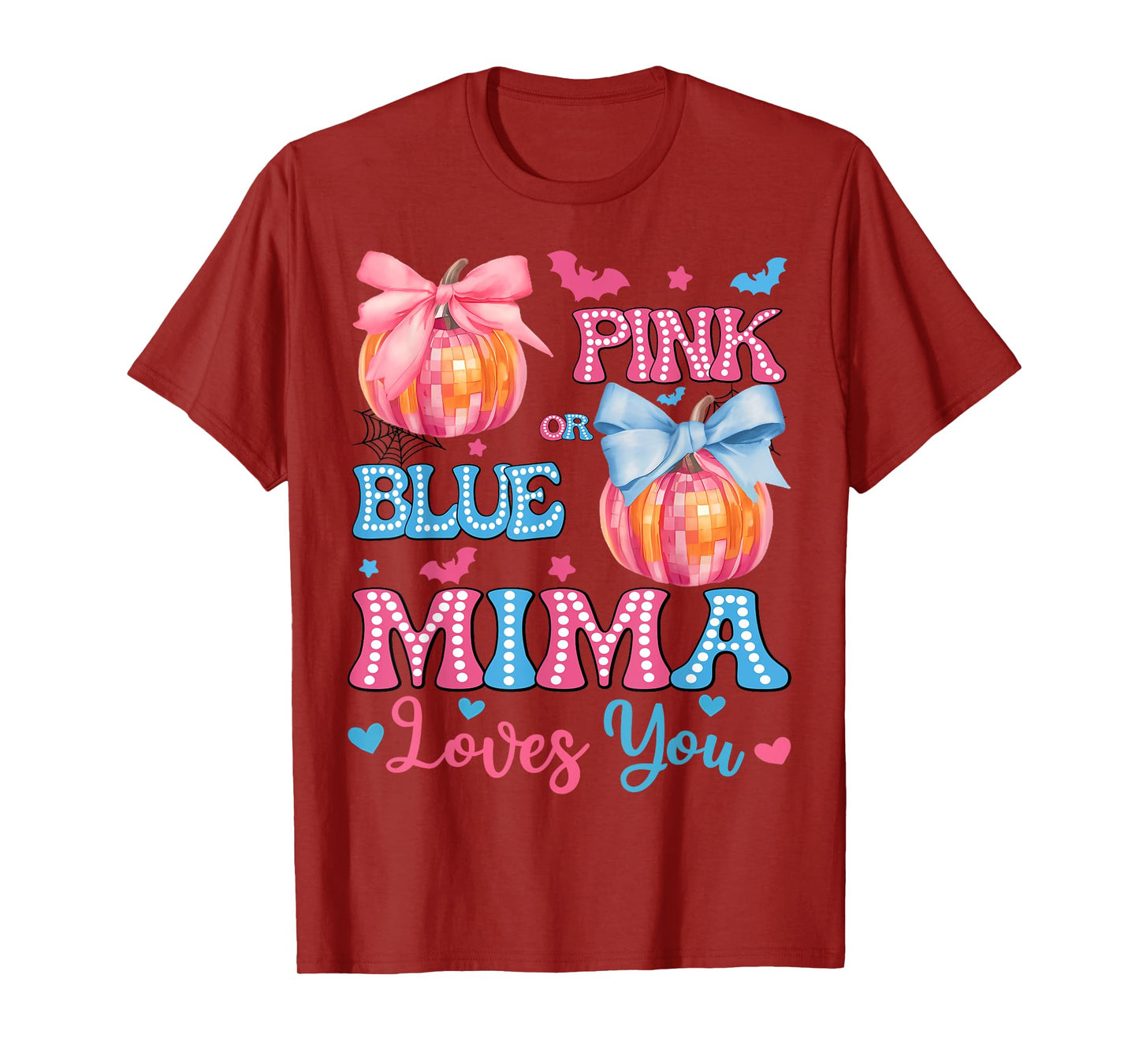 Pink or Blue Mima Loves You Gender Reveal Halloween T-Shirt