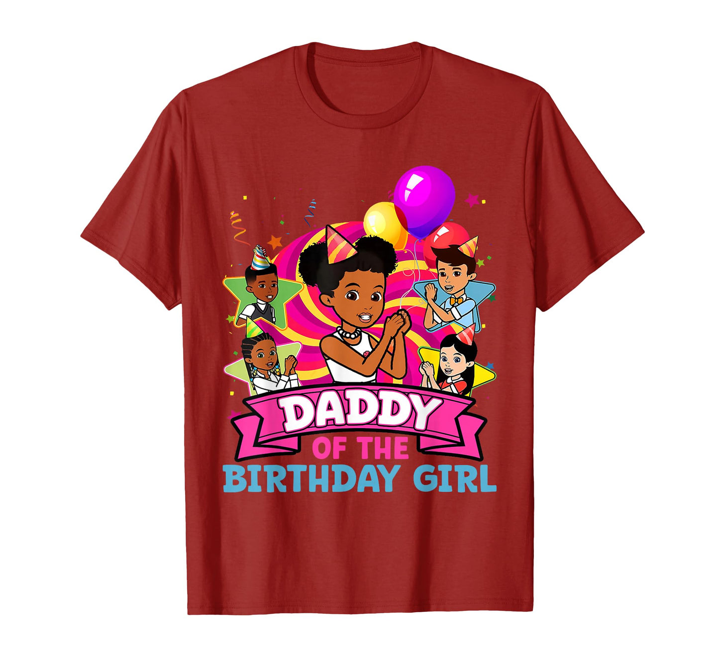 Daddy the Birthday Girl Party Pink Doll Family Decorations T-Shirt