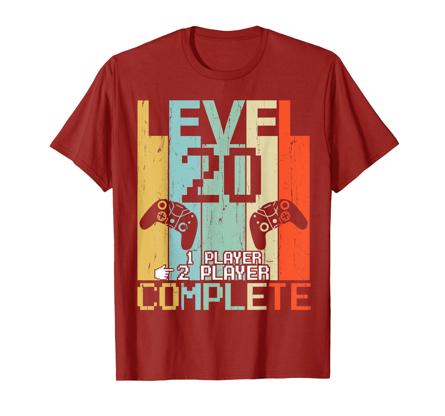 Level 20 Years Complete Gamer Couple Vintage Retro Shirt